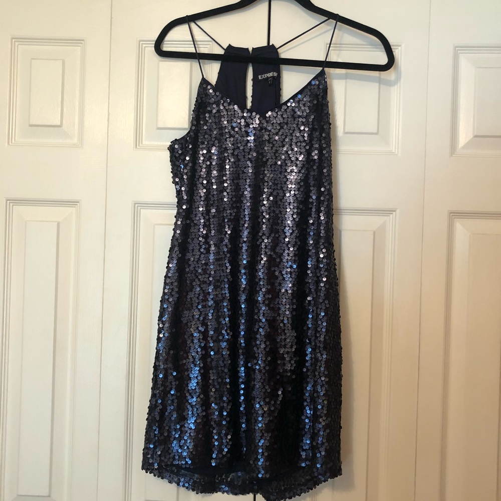 Navy Sequin Dress